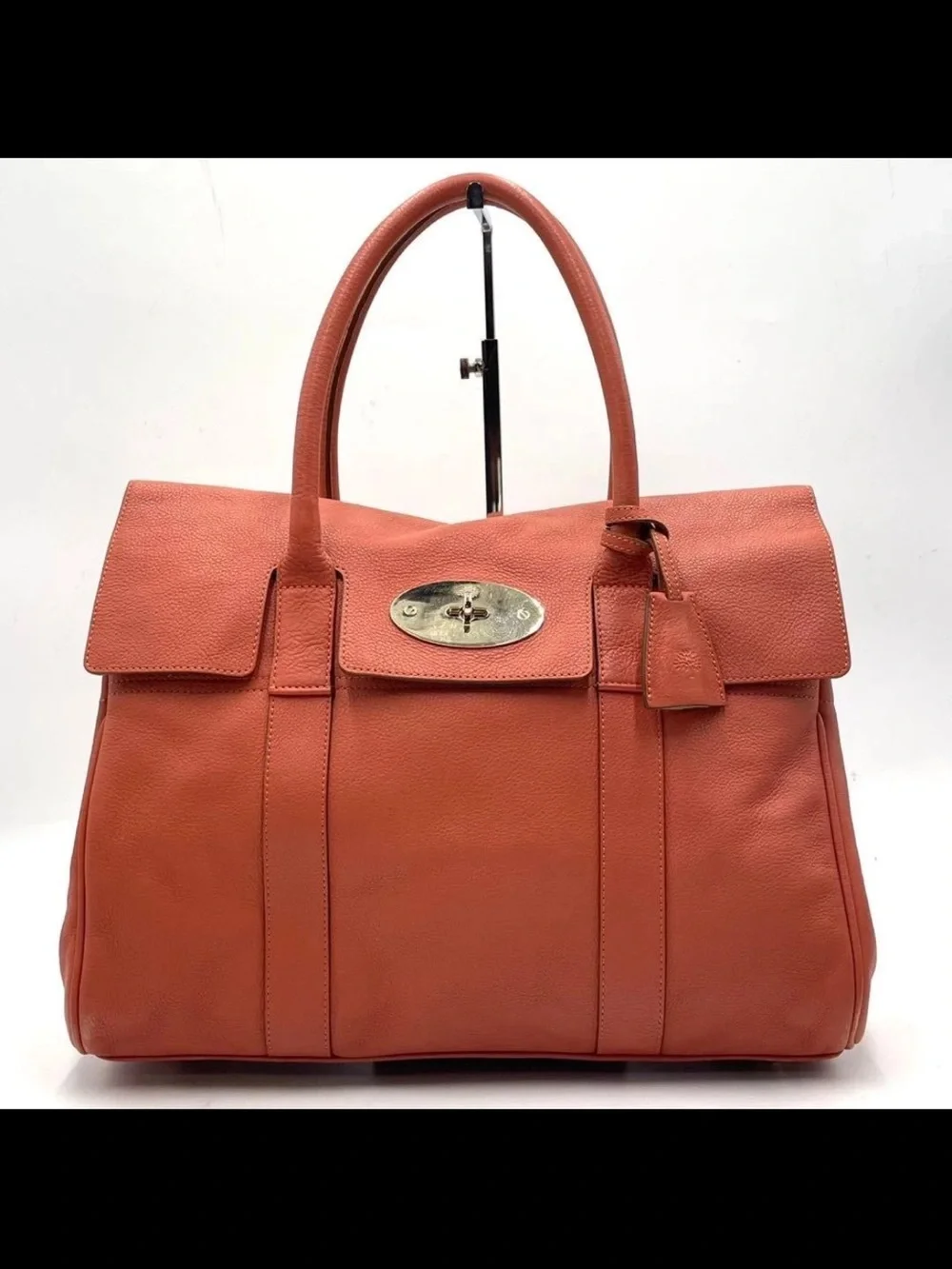 Mulberry Coral Leather Bayswater Tote with Gold Hardware